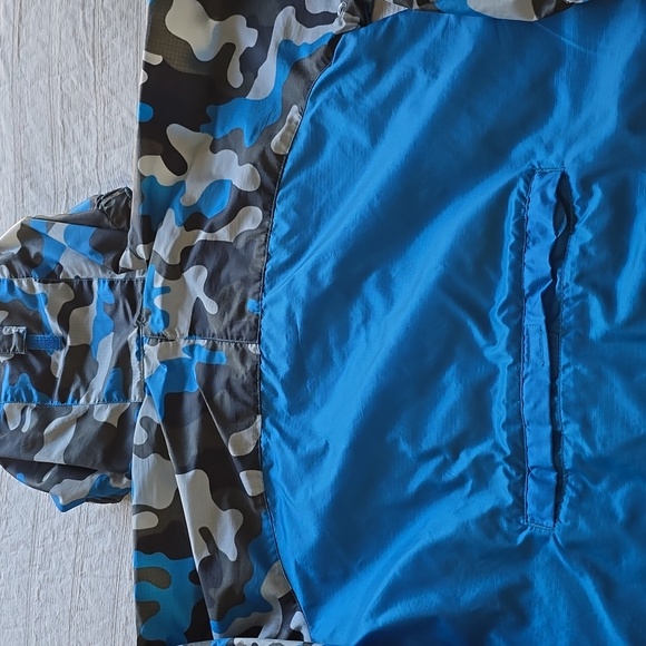 Lands' End Blue Camouflage Windbreaker / Rain  Kids Jacket - Picture 13 of 14
